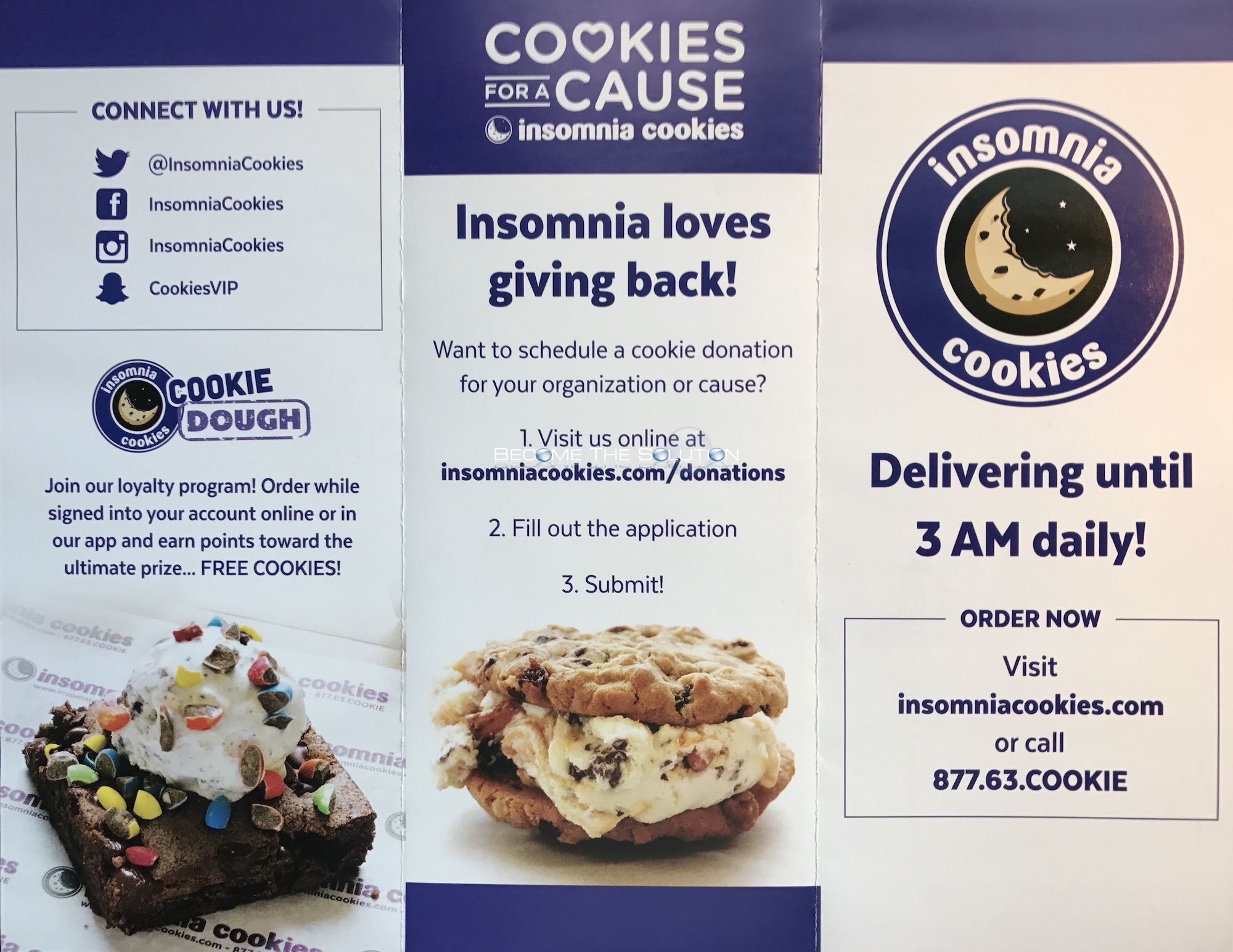 Insomnia Cookies Chicago Menu (Scanned Menu With Prices)